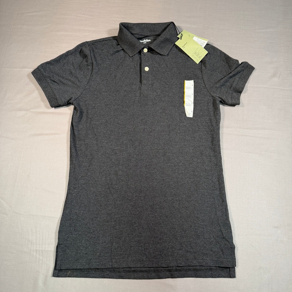 Goodfellow & Co Mens Short Sleeve Polo Shirt Charcoal Gray Heather Small S NEW